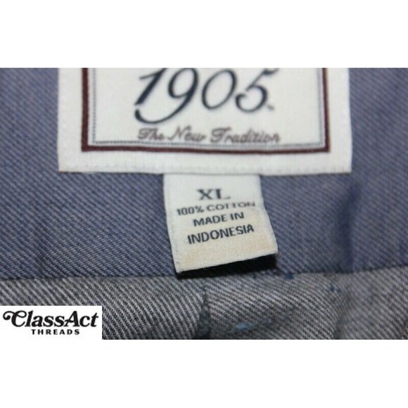 Jos A Bank 1905 Mens Long Sleeve Gray Cotton Tailored Fit Sz XL - Picture 9 of 9